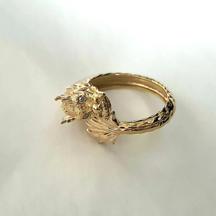 14k 18k gold dragon ring 1 carre dor Rings