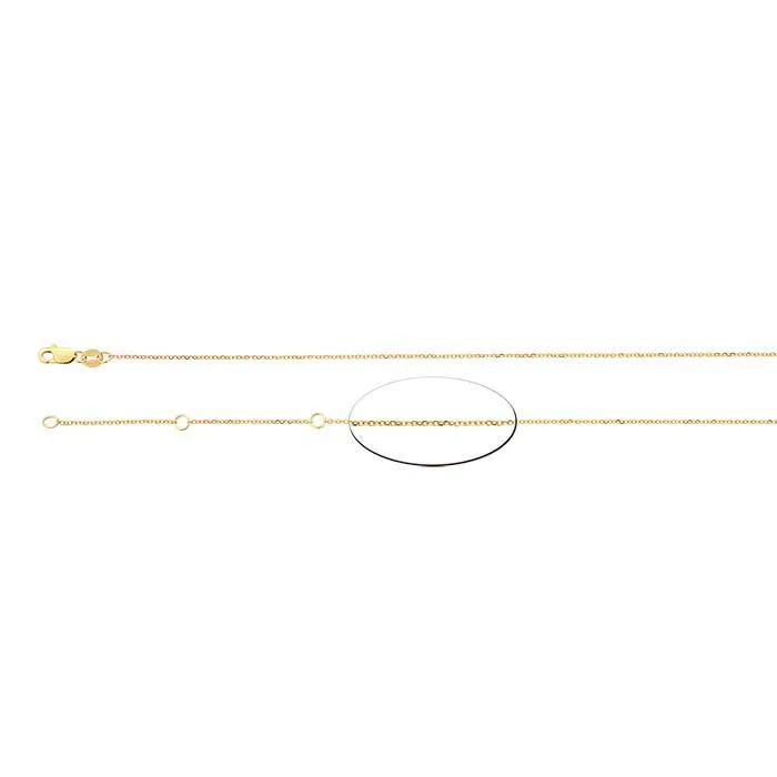 14K Yellow 9mm Adjustable Diamond Cut Cable 1618 Chain Kamoka Pearl Rings