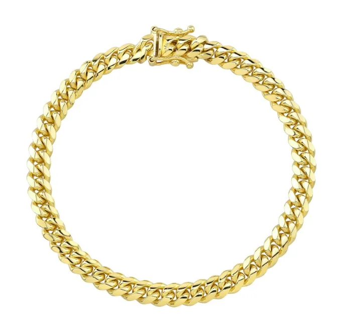 14K YELLOW GOLD MIAMI CUBAN LINK BRACELET Millo Jewelry Bracelets