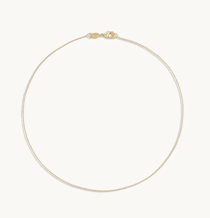 1MM DIAMOND CUT GOLD BALL CHAIN NECKLACE Alexa Leigh Necklaces