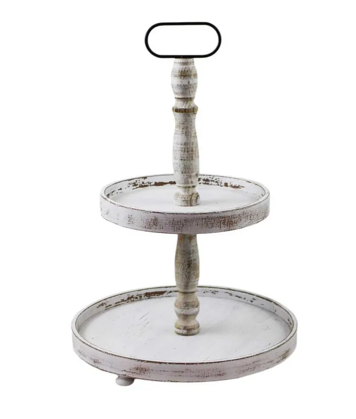 2 Tier Wood Tray Splash Earrings