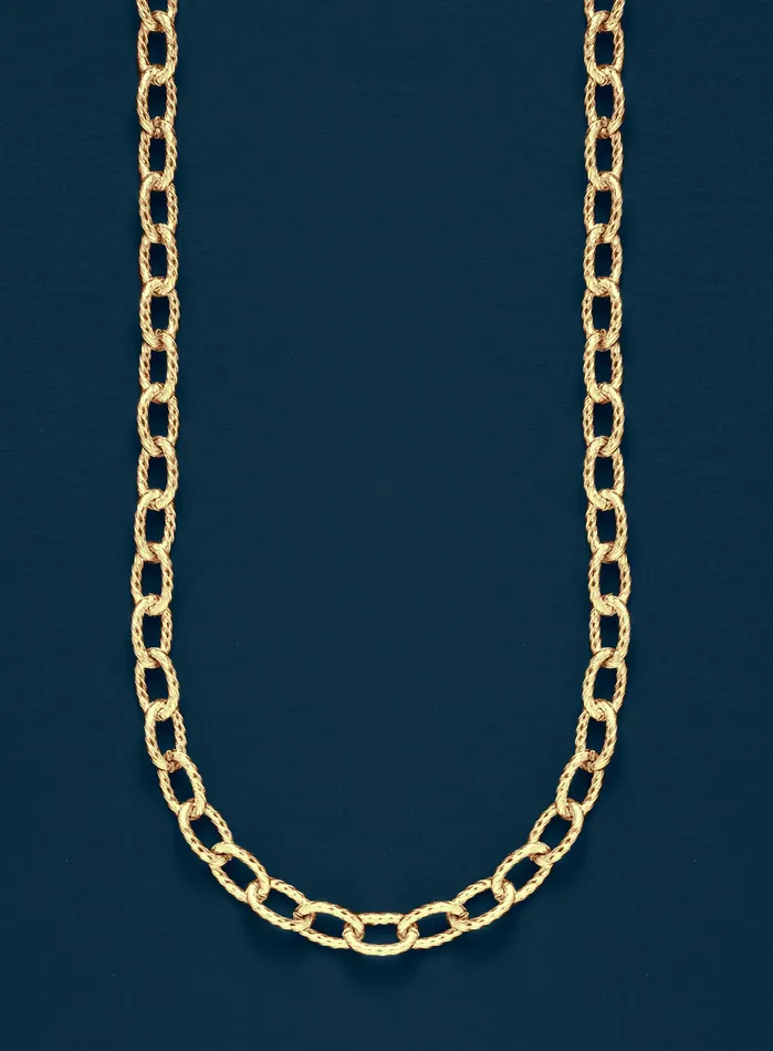5mm Gold Textured Cable Chain Necklace for Men WE ARE ALL SMITH Necklaces