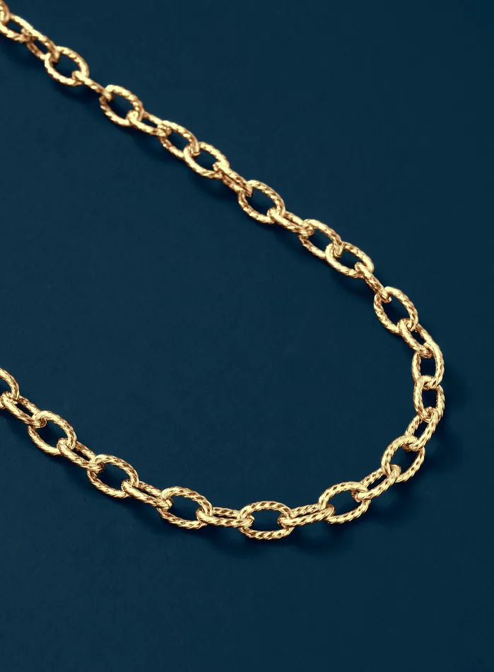 5mm Gold Textured Cable Chain Necklace for Men WE ARE ALL SMITH Necklaces