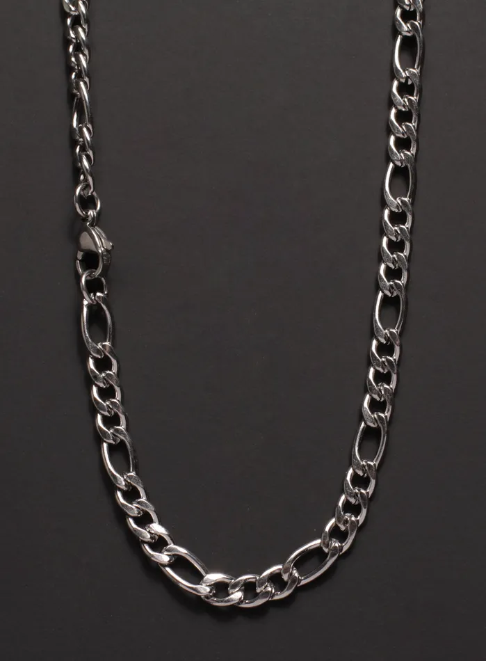 5mm Silver Figaro Chain Necklace for Men WE ARE ALL SMITH Mens Jewelry Clothing Necklaces