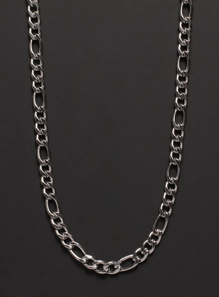 5mm Silver Figaro Chain Necklace for Men WE ARE ALL SMITH Mens Jewelry Clothing Necklaces
