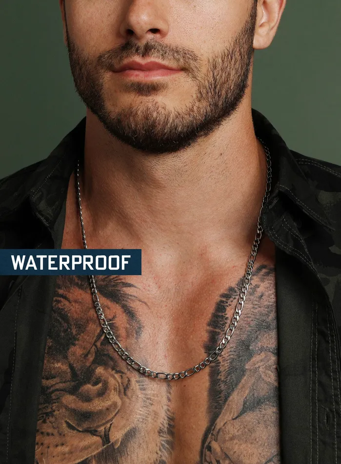 5mm Silver Figaro Chain Necklace for Men WE ARE ALL SMITH Mens Jewelry Clothing Necklaces
