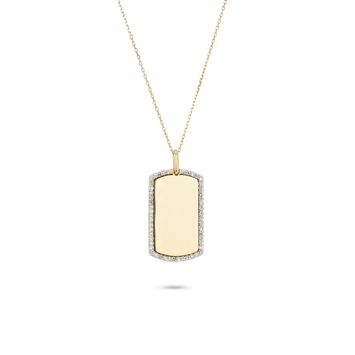 Adina Reyter Necklaces Pave Dog tag necklace