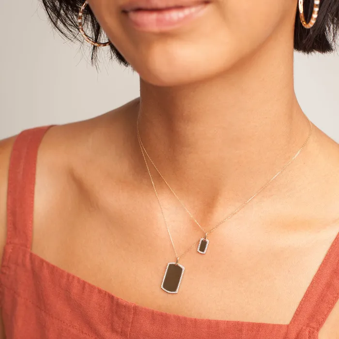 Adina Reyter Necklaces Pave Dog tag necklace