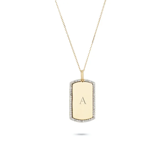 Adina Reyter Necklaces Pave Dog tag necklace