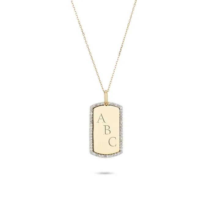 Adina Reyter Necklaces Pave Dog tag necklace
