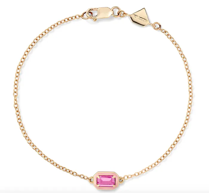 Alison Lou Jewels Rectangular Cocktail Bracelet Pink Sapphire Bracelets