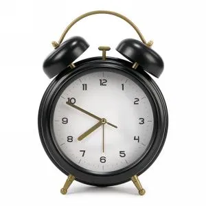 Attitudes Import Rings Black Metal Alarm Clock