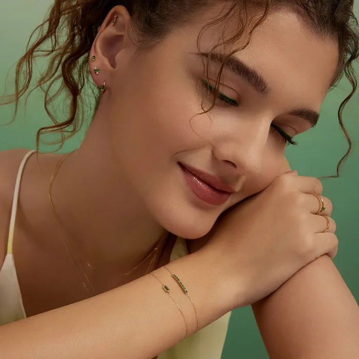 AURELIE GI Bracelets ASPEN Tsavorite Bezel Bracelet