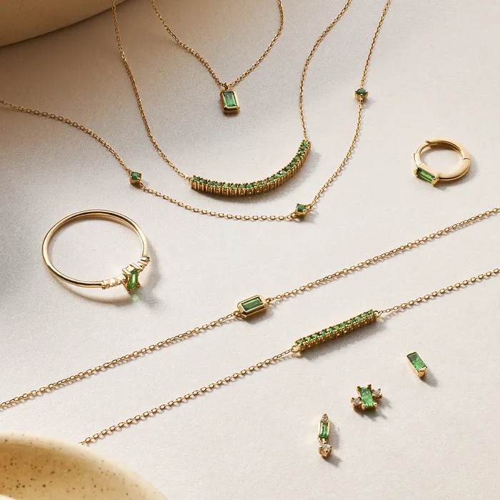 AURELIE GI Bracelets ASPEN Tsavorite Bezel Bracelet