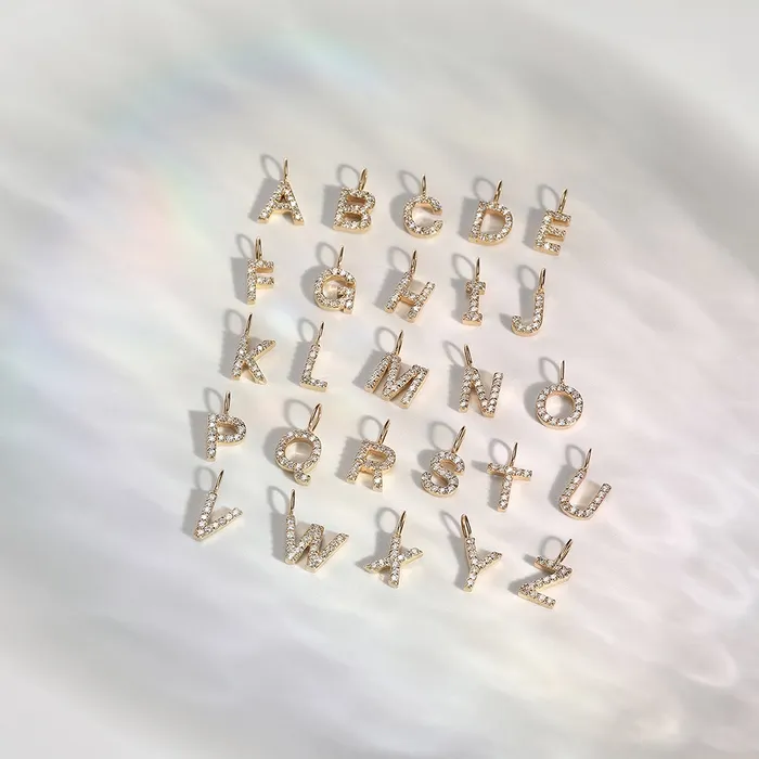 AURELIE GI Charm Necklaces I Diamond Initial Charm