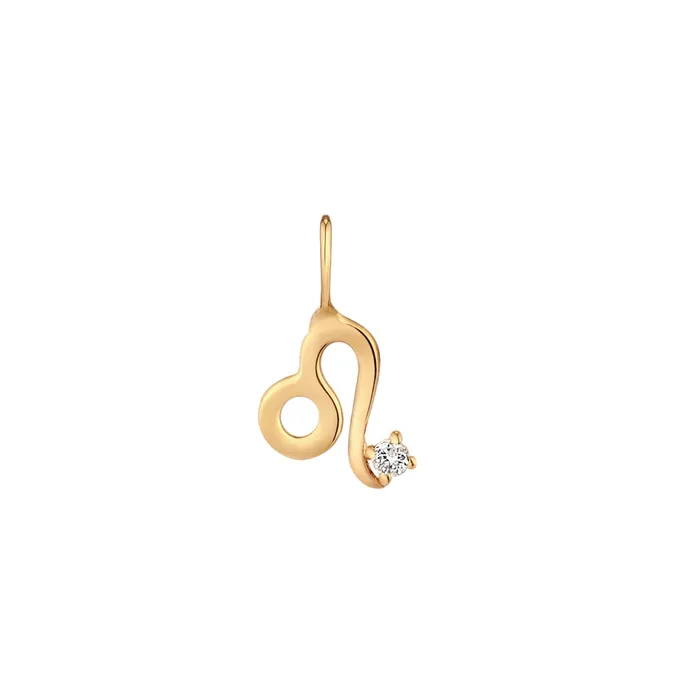 AURELIE GI Charm Necklaces LEO Zodiac Charm With Diamond
