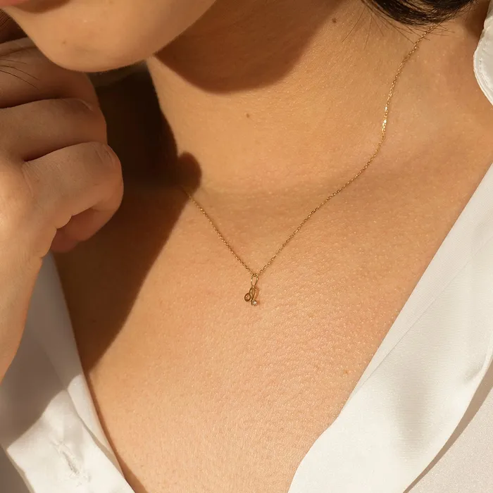 AURELIE GI Charm Necklaces LEO Zodiac Charm With Diamond