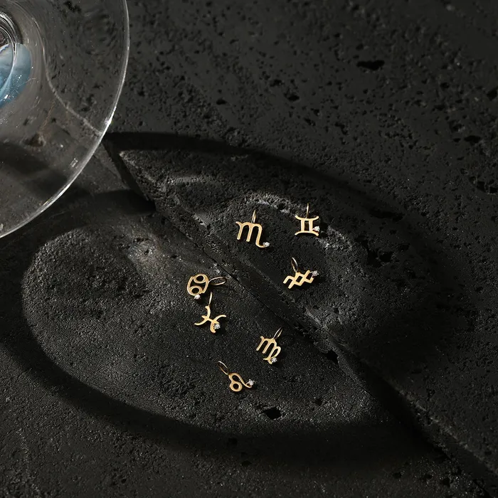 AURELIE GI Charm Necklaces LEO Zodiac Charm With Diamond
