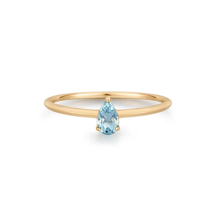 AURELIE GI PERRY Aquamarine Solitaire Ring Rings