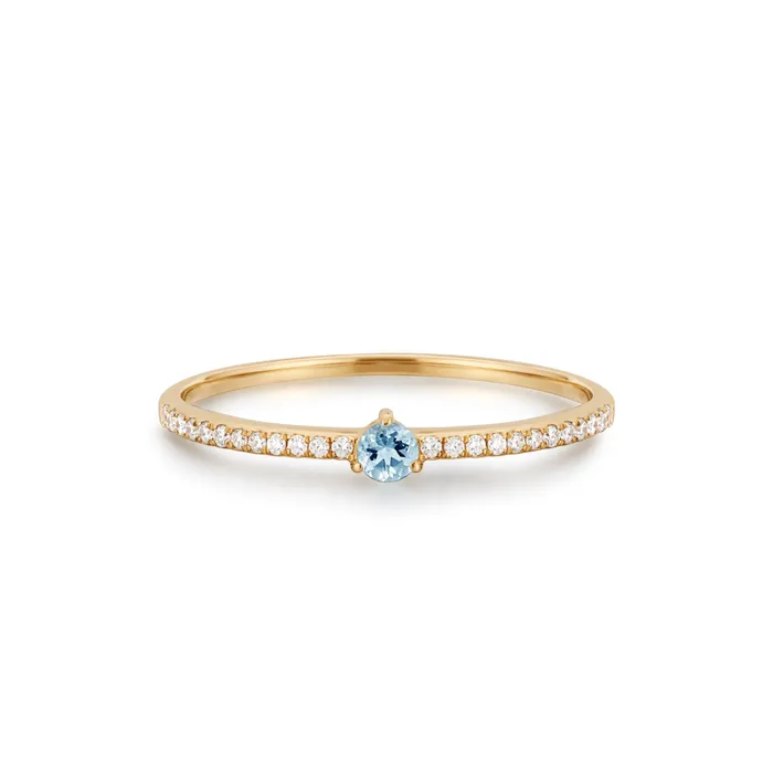 AURELIE GI Rings JASMINE Aquamarine and Diamond Ring