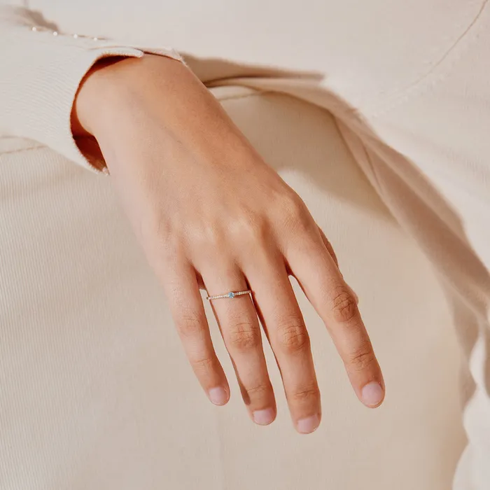 AURELIE GI Rings JASMINE Aquamarine and Diamond Ring