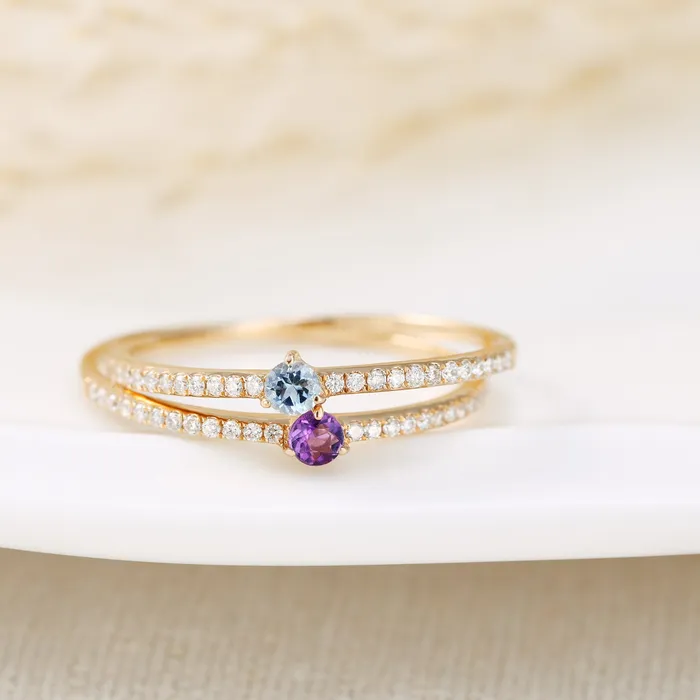 AURELIE GI Rings JASMINE Aquamarine and Diamond Ring