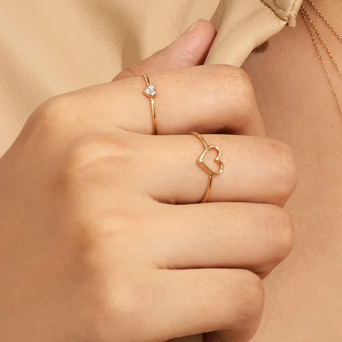 AURELIE GI Rings SOPHIE Diamond Heart Ring