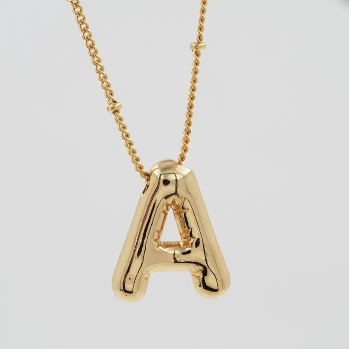 Bangmingwei Jewelry Store Store Necklaces Initial 3D Balloon Letter Pendant Necklace Bangmingwei Jewelry Store Store Necklaces Initial 3D Balloon Letter Pendant Necklace