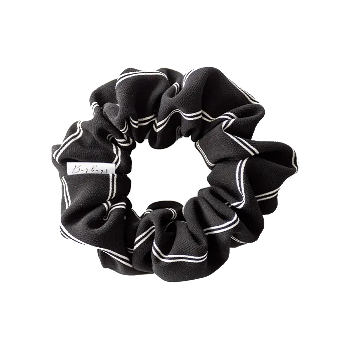 Barbays Rings Barbays Black wWhite Stripe Scrunchie