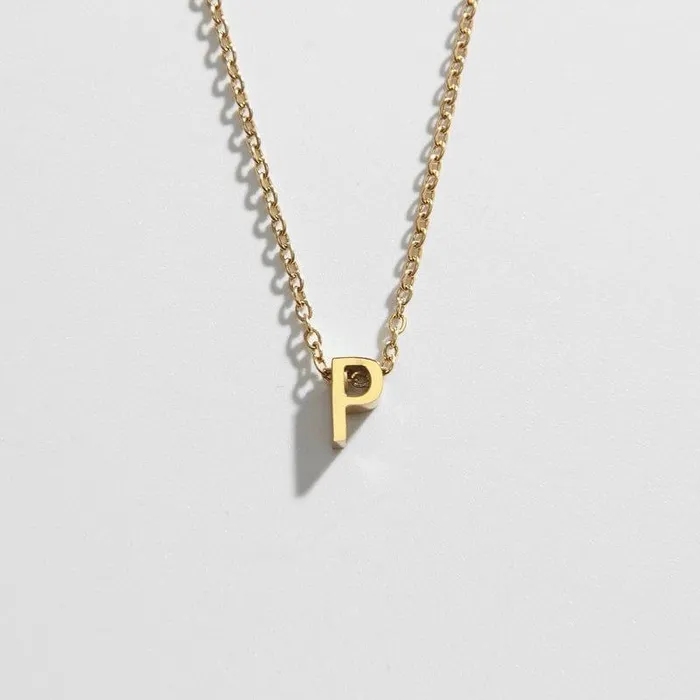 Biella Vintage Letter Necklace P Necklaces