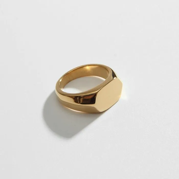 Biella Vintage Rings Mini Hexagon Signet Ring