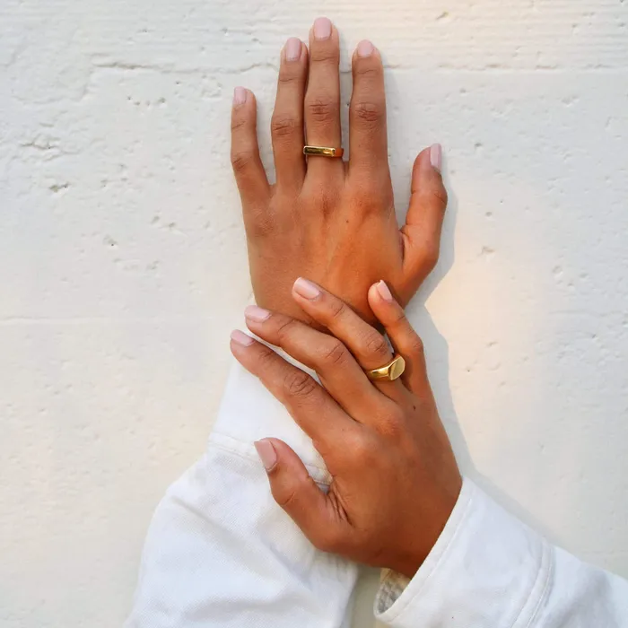 Biella Vintage Rings Mini Hexagon Signet Ring