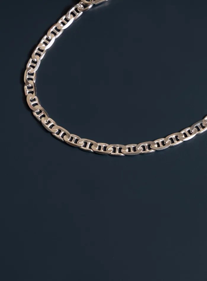 Bracelets 925 Sterling Silver Flat Anchor Chain Mens Bracelet WE ARE ALL SMITH Mens Jewelry Clothing