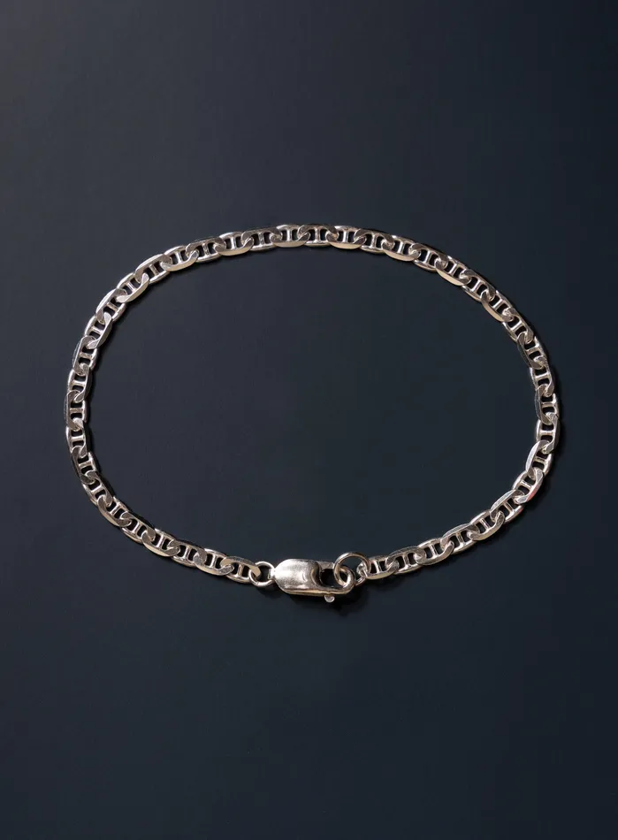 Bracelets 925 Sterling Silver Flat Anchor Chain Mens Bracelet WE ARE ALL SMITH Mens Jewelry Clothing