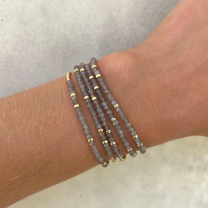 Bracelets Karen Lazar 2mm Signature Bracelet with Chocolate Moonstone and Rondelles Bracelets Karen Lazar 2mm Signature Bracelet with Chocolate Moonstone and Rondelles