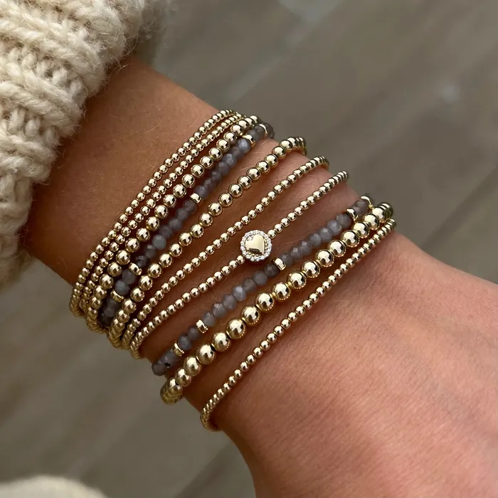 Bracelets Karen Lazar 2mm Signature Bracelet with Chocolate Moonstone and Rondelles Bracelets Karen Lazar 2mm Signature Bracelet with Chocolate Moonstone and Rondelles