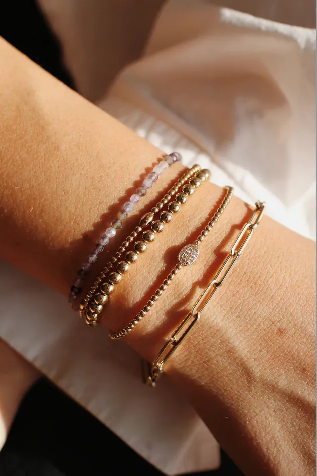 Bracelets Karen Lazar 2MM Signature Bracelet with Orzo Pattern Bracelets Karen Lazar 2MM Signature Bracelet with Orzo Pattern