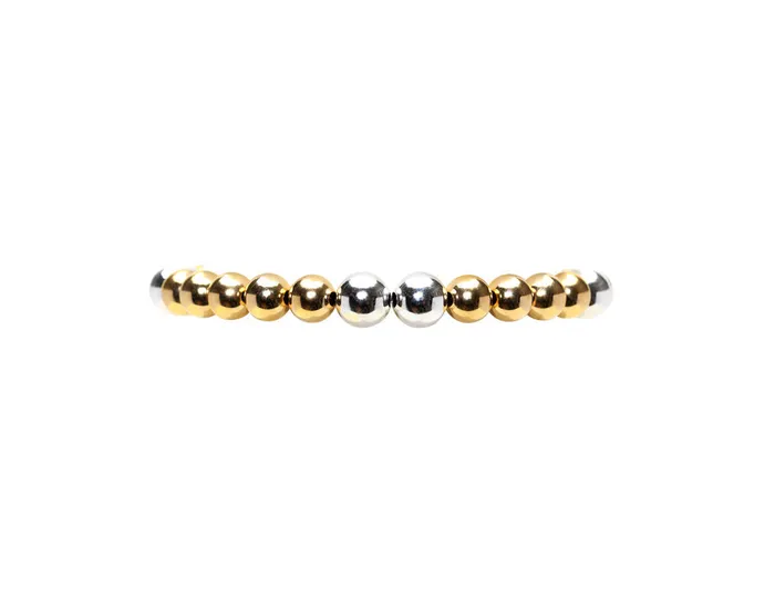Bracelets Karen Lazar 6mm Yellow Gold Filled Bracelet With 7mm Sterling Silver Bracelets Karen Lazar 6mm Yellow Gold Filled Bracelet With 7mm Sterling Silver