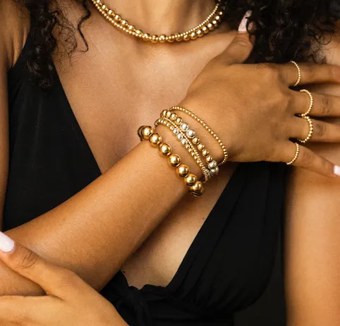 Bracelets Karen Lazar 6mm Yellow Gold Filled Bracelet With 7mm Sterling Silver Bracelets Karen Lazar 6mm Yellow Gold Filled Bracelet With 7mm Sterling Silver