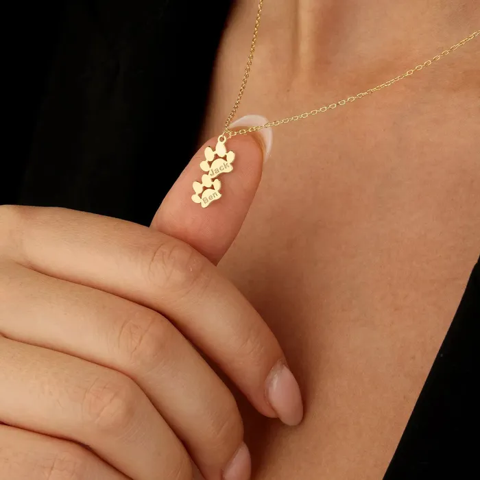 Bracelets Transage Store Paw Print Necklace Bracelet