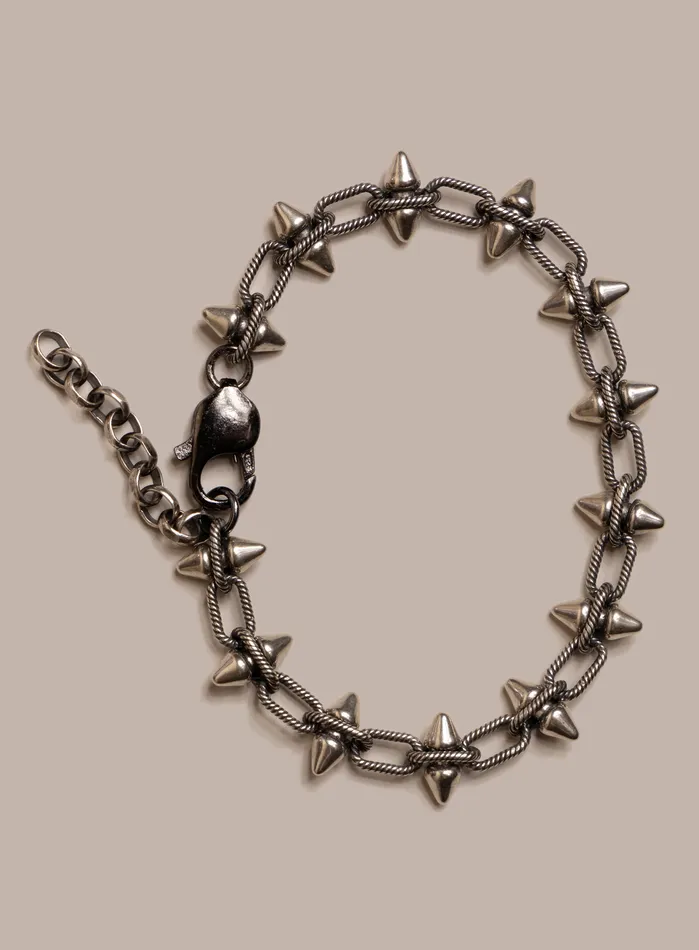 Bracelets WE ARE ALL SMITH Mens Jewelry Clothing 925 Oxidized Sterling Silver MultiSpike Chain Bracelet for Men Bracelets WE ARE ALL SMITH Mens Jewelry Clothing 925 Oxidized Sterling Silver MultiSpike Chain Bracelet for Men