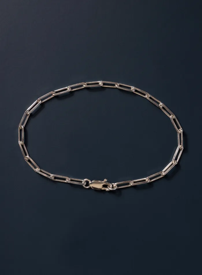 Bracelets WE ARE ALL SMITH Mens Jewelry Clothing 925 Sterling Silver Elongated Cable Chain Bracelet for Men