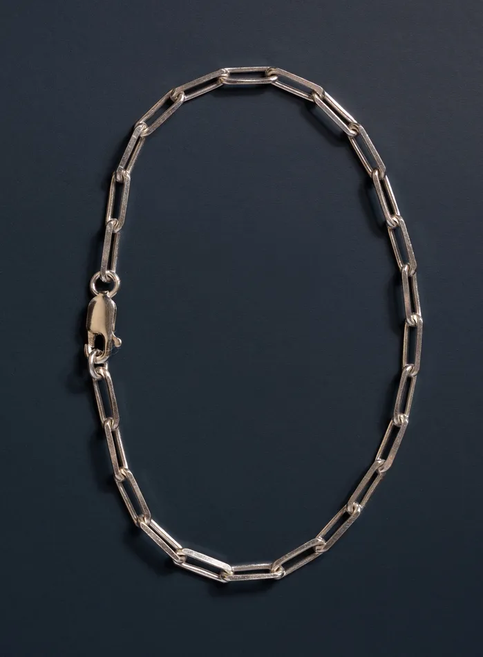 Bracelets WE ARE ALL SMITH Mens Jewelry Clothing 925 Sterling Silver Elongated Cable Chain Bracelet for Men