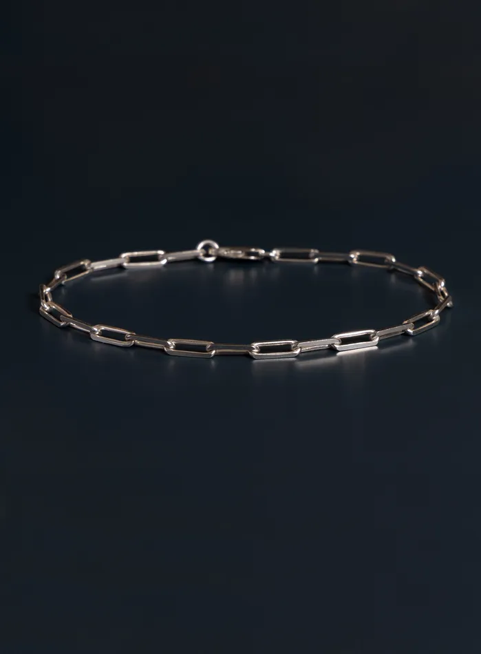 Bracelets WE ARE ALL SMITH Mens Jewelry Clothing 925 Sterling Silver Elongated Cable Chain Bracelet for Men