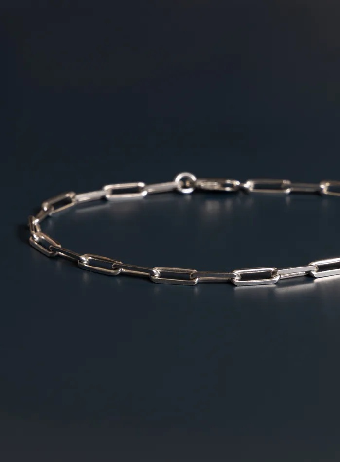 Bracelets WE ARE ALL SMITH Mens Jewelry Clothing 925 Sterling Silver Elongated Cable Chain Bracelet for Men
