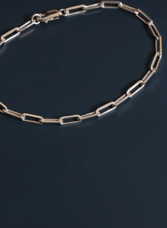 Bracelets WE ARE ALL SMITH Mens Jewelry Clothing 925 Sterling Silver Elongated Cable Chain Bracelet for Men