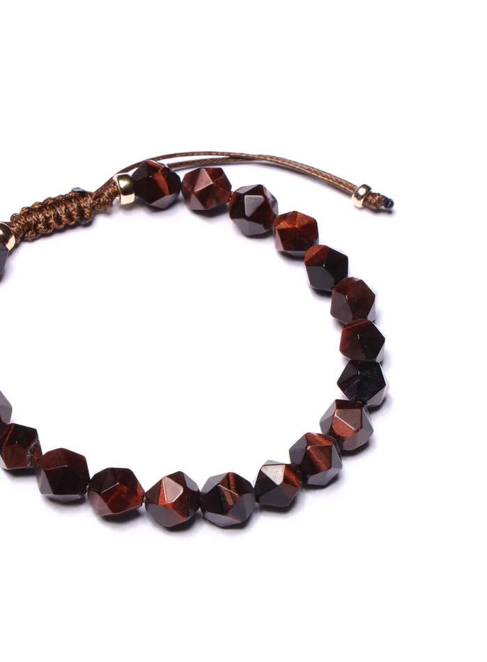 Bracelets WE ARE ALL SMITH Mens Jewelry Clothing Brown Tiger Eye and Gold Bead Bracelet for Men