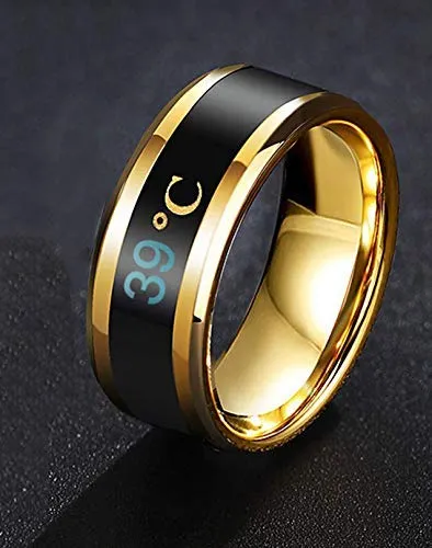 Bracelets Yellow Chimes Band Ring for Men Stainless Steel Ring for for Women Men Unisex 9 Yellow Chimes