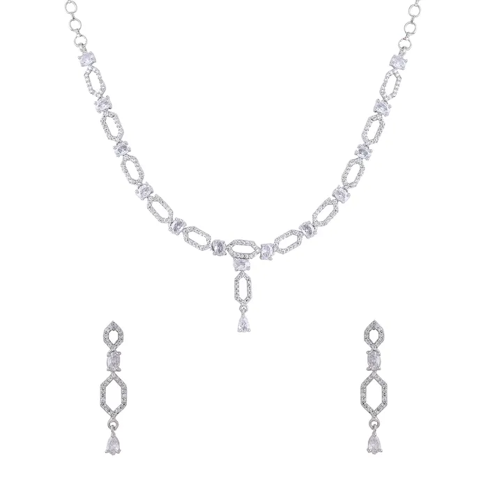 Bracelets Yellow Chimes Jewellery Set for Women and Girls American Diamond Jewellery Set Silver Tone White AD Necklace Set Birthday Gift for girls and women Anniversary Gift for Wife Yellow Chimes Bracelets Yellow Chimes Jewellery Set for Women and Girls American Diamond Jewellery Set Silver Tone White AD Necklace Set Birthday Gift for girls and women Anniversary Gift for Wife Yellow Chimes