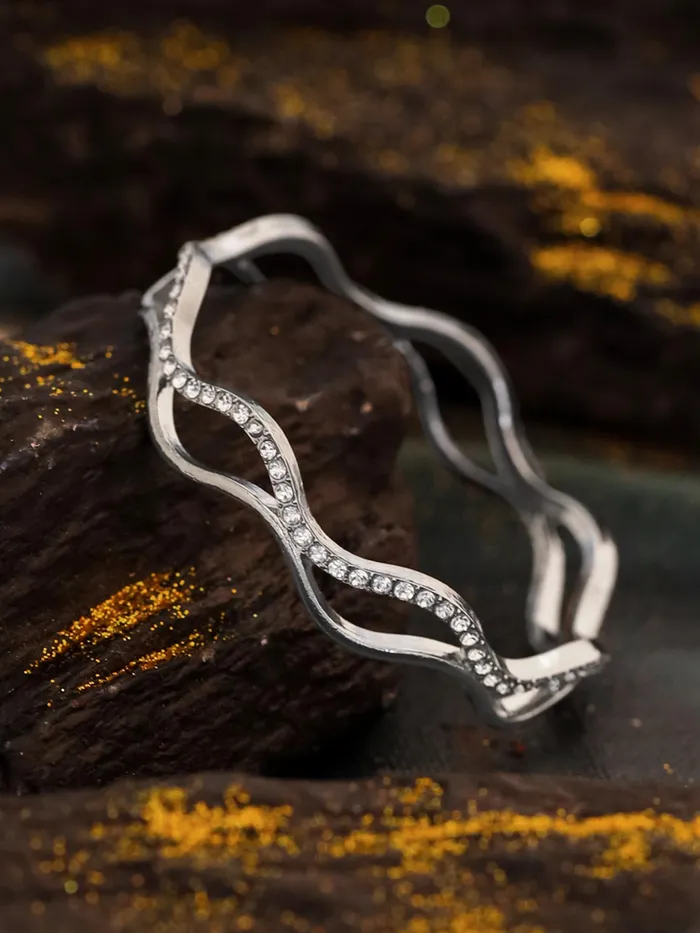 Bracelets Yellow Chimes Yellow Chimes Bangle Bracelet For Woman Fashion Silver Bracelet For Women Hand Accessories For Women Crystal Bangles Bracelets for Girls Birthday Gift for Women Anniversary Gift for Wife